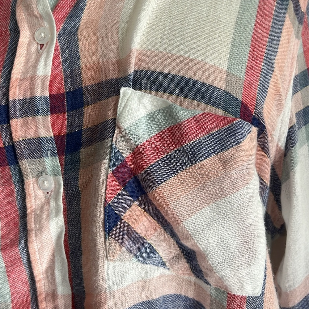 Rails Plaid Button Up Striped With Metallic Shirt… - image 2